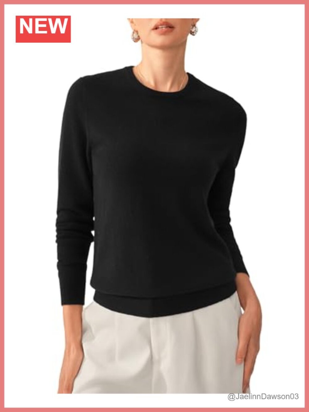 100% Pure Cashmere Crewneck Sweater Long Sleeve Pullover